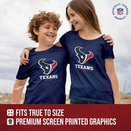 Houston Texans Youth NFL Ultimate Fan Logo Short Sleeve T-Shirt - Navy