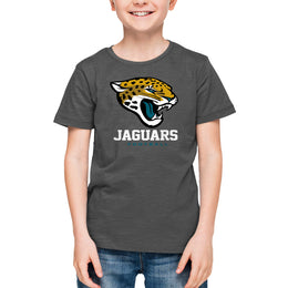 Jacksonville Jaguars Youth NFL Ultimate Fan Logo Short Sleeve T-Shirt - Charcoal