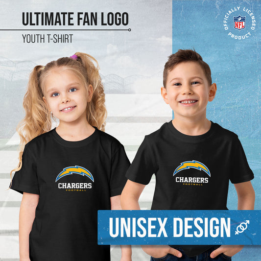 Los Angeles Chargers Youth NFL Ultimate Fan Logo Short Sleeve T-Shirt - Black