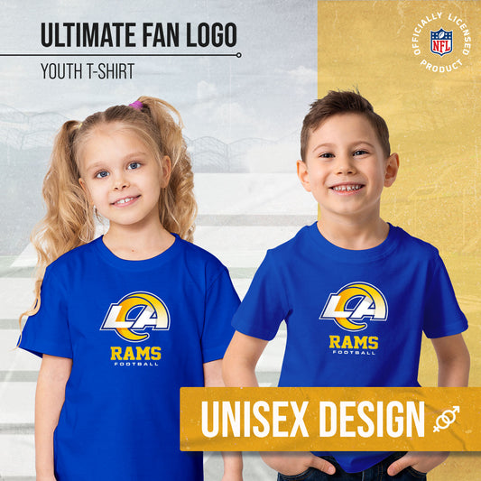 Los Angeles Rams Youth NFL Ultimate Fan Logo Short Sleeve T-Shirt - Royal