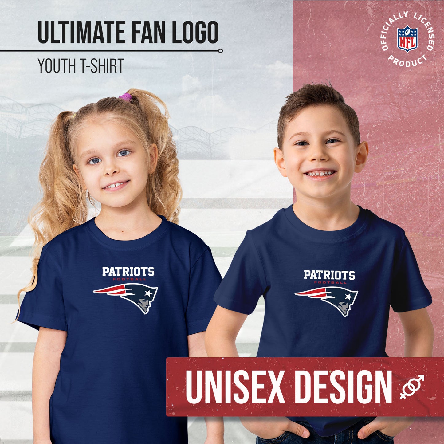 New England Patriots Youth NFL Ultimate Fan Logo Short Sleeve T-Shirt - Navy