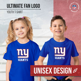 New York Giants Youth NFL Ultimate Fan Logo Short Sleeve T-Shirt - Royal