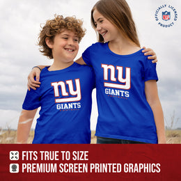 New York Giants Youth NFL Ultimate Fan Logo Short Sleeve T-Shirt - Royal
