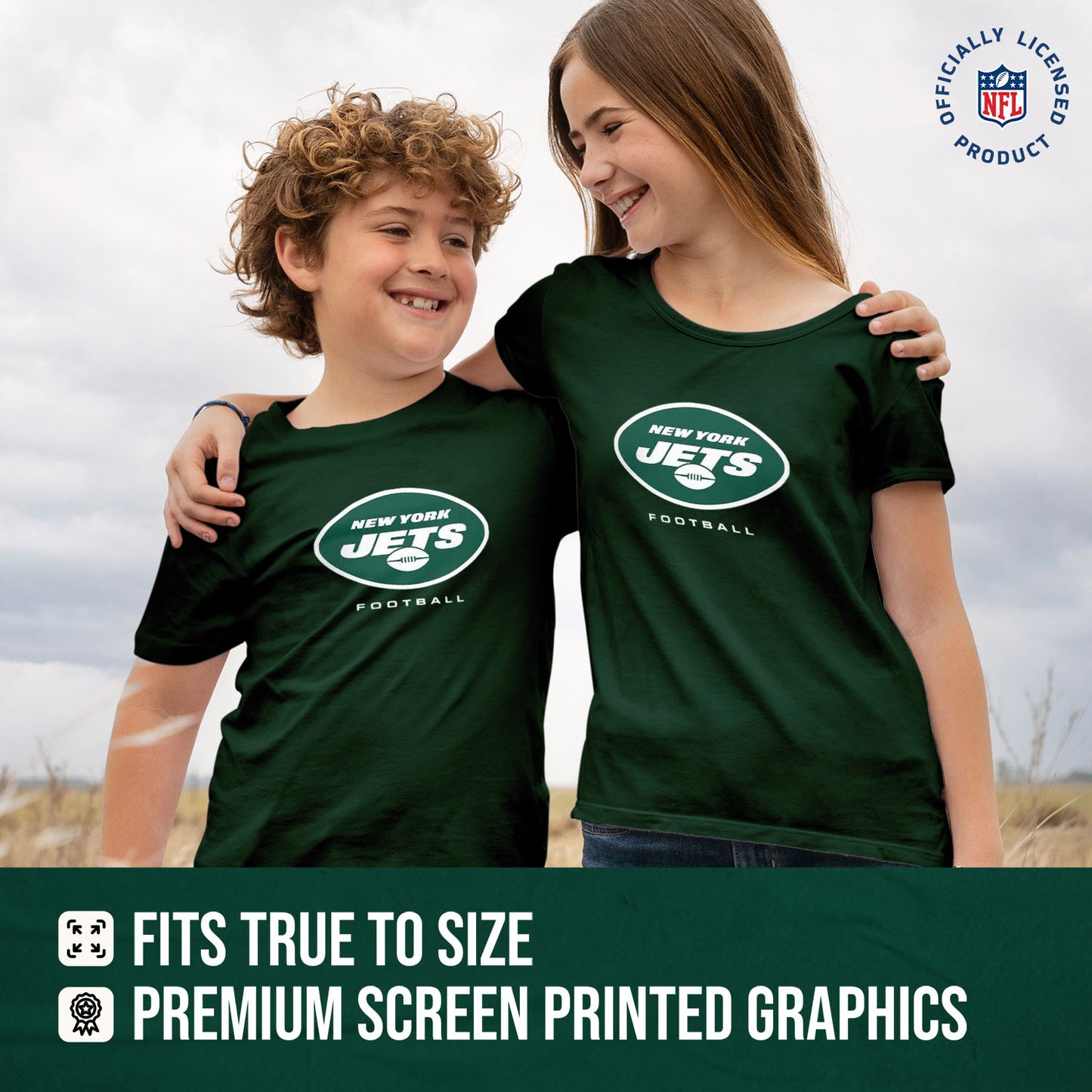 New York Jets Youth NFL Ultimate Fan Logo Short Sleeve T-Shirt - Green