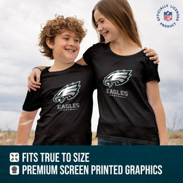 Philadelphia Eagles Youth NFL Ultimate Fan Logo Short Sleeve T-Shirt - Black