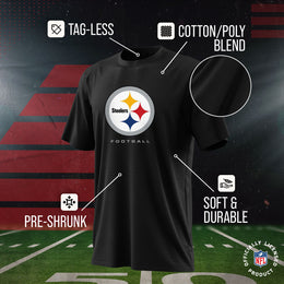Pittsburgh Steelers Youth NFL Ultimate Fan Logo Short Sleeve T-Shirt - Black