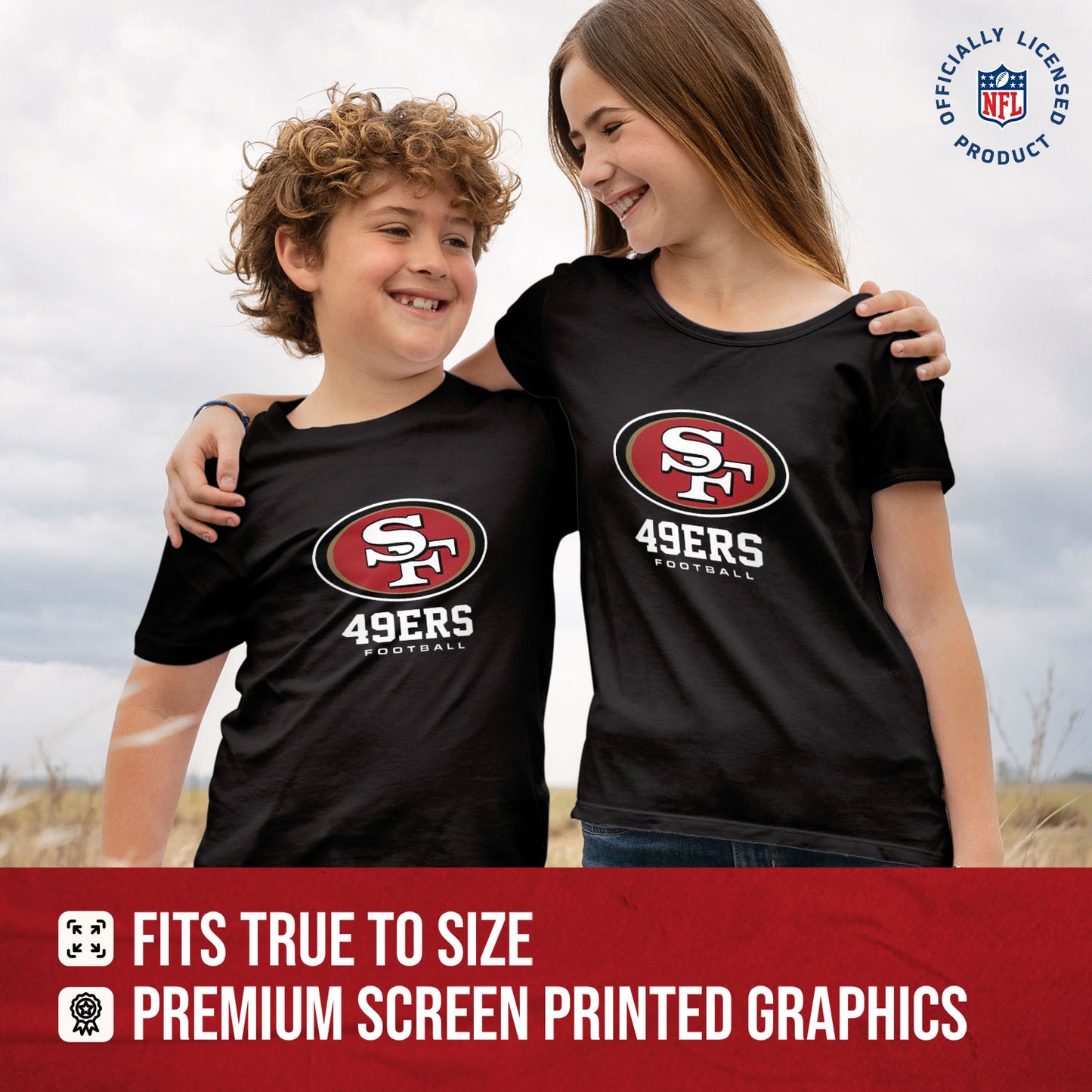 San Francisco 49ers Youth NFL Ultimate Fan Logo Short Sleeve T-Shirt - Black