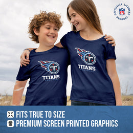 Tennessee Titans Youth NFL Ultimate Fan Logo Short Sleeve T-Shirt - Navy