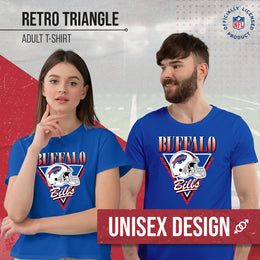 Buffalo Bills NFL Adult Retro Triangle Unisex T-Shirt - Royal