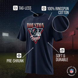 Houston Texans NFL Adult Retro Triangle Unisex T-Shirt - Navy