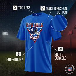 New York Giants NFL Adult Retro Triangle Unisex T-Shirt - Royal