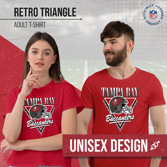 Tampa Bay Buccaneers NFL Adult Retro Triangle Unisex T-Shirt - Red