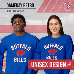 Buffalo Bills NFL Adult Unisex Retro Gameday Ultra Soft Fleece Crewneck Sweatshirt - Royal