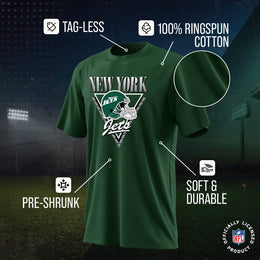 New York Jets NFL Adult Retro Triangle Unisex T-Shirt - Forest Green