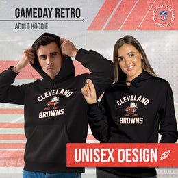 Cleveland Browns NFL Adult Unisex Retro Gameday Ultra Soft Fleece Hooded Sweatshirt - Black