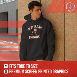 Cleveland Browns NFL Adult Unisex Retro Gameday Ultra Soft Fleece Hooded Sweatshirt - Black