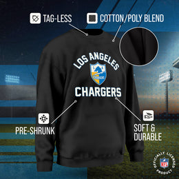 Los Angeles Chargers NFL Adult Unisex Retro Gameday Ultra Soft Fleece Crewneck Sweatshirt - Black