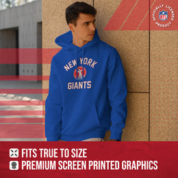 New York Giants NFL Adult Unisex Retro Gameday Ultra Soft Fleece Hooded Sweatshirt - Royal