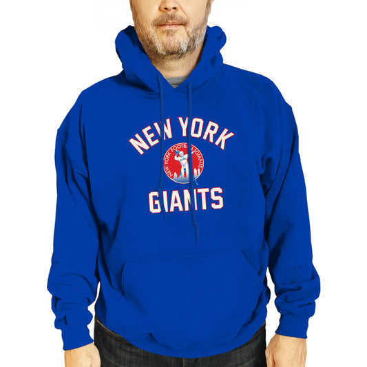 New York Giants NFL Adult Unisex Retro Gameday Ultra Soft Fleece Hooded Sweatshirt - Royal