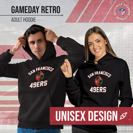 San Francisco 49ers NFL Adult Unisex Retro Gameday Ultra Soft Fleece Hooded Sweatshirt - Black