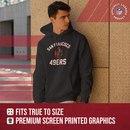 San Francisco 49ers NFL Adult Unisex Retro Gameday Ultra Soft Fleece Hooded Sweatshirt - Black