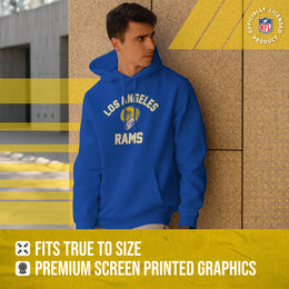 Los Angeles Rams NFL Adult Unisex Retro Gameday Ultra Soft Fleece Hooded Sweatshirt - Royal