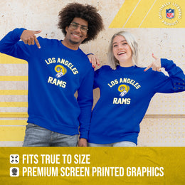 Los Angeles Rams NFL Adult Unisex Retro Gameday Ultra Soft Fleece Crewneck Sweatshirt - Royal