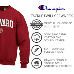 Harvard Crimson Adult Tackle Twill Crewneck - Maroon