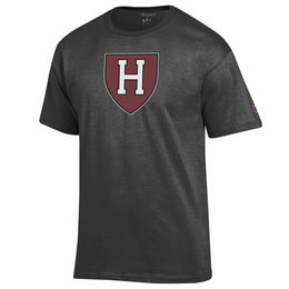 Harvard Crimson Champion Adult NCAA Soft Style Mascot Tagless T-Shirt - Charcoal