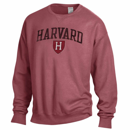 Harvard Crimson Adult Ultra Soft Comfort Wash Crewneck Sweatshirt - Maroon