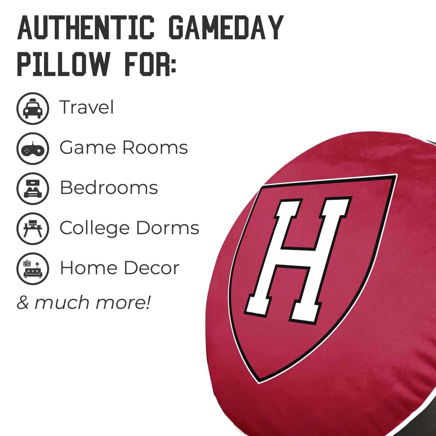 Harvard Crimson Team Logo 15 Inch Ultra Soft Stretch Plush Pillow - Crimson