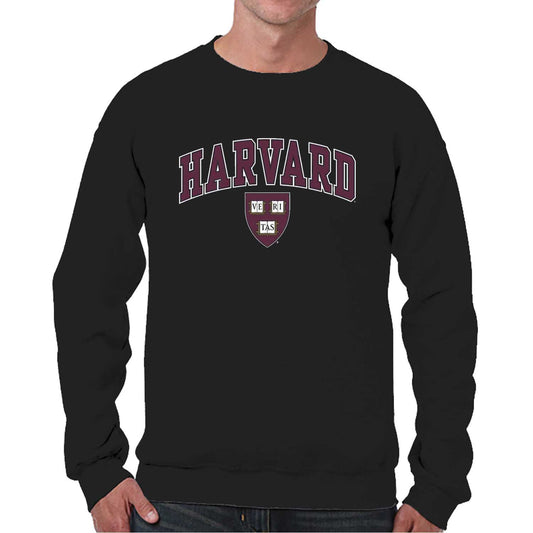 Harvard Crimson Adult Arch & Logo Soft Style Gameday Crewneck Sweatshirt - Black