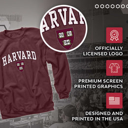 Harvard Crimson Campus Colors Adult Arch & Logo Soft Style Gameday Crewneck Sweatshirt  - Maroon
