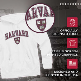 Harvard Crimson Adult Arch & Logo Soft Style Gameday Hooded Sweatshirt - White