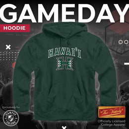 Hawaii Rainbow Warriors Adult Arch & Logo Soft Style Gameday Hooded Sweatshirt - Green