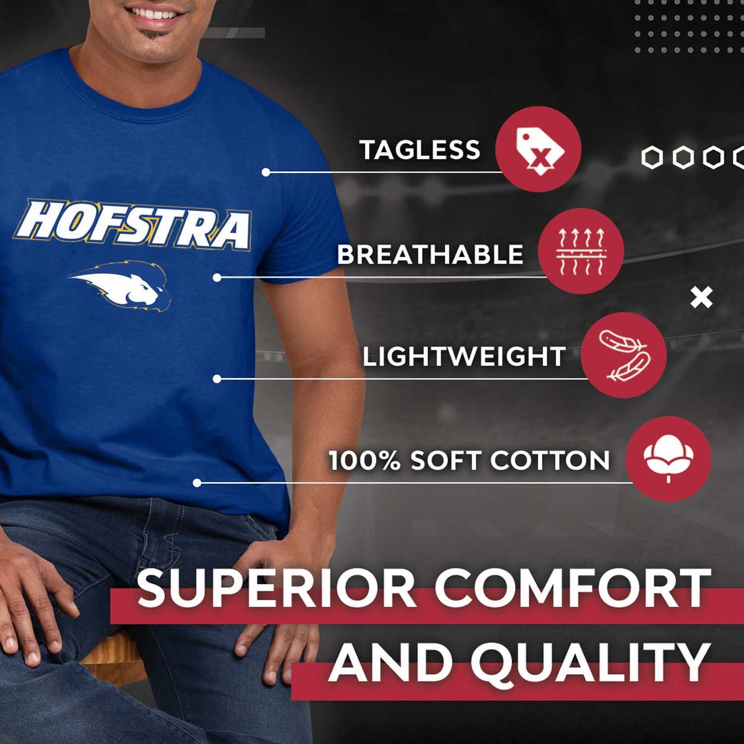 Hofstra Pride NCAA Adult Gameday Cotton T-Shirt - Royal