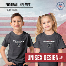 Houston Texans NFL Youth Football Helmet Tagless T-Shirt - Charcoal