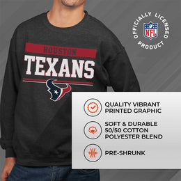 Houston Texans NFL Adult Long Sleeve Team Block Charcoal Crewneck Sweatshirt - Charcoal
