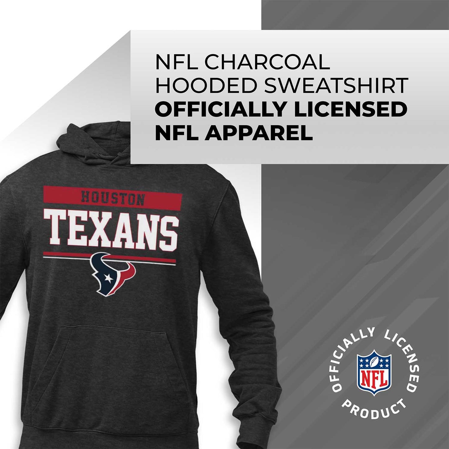 Houston Texans NFL Adult Gameday Charcoal Hooded Sweatshirt - Charcoal