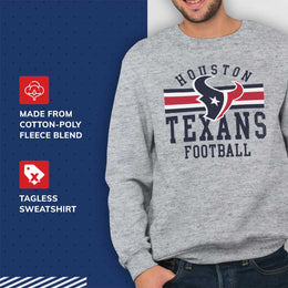 Houston Texans NFL Team Stripe Crew Sweatshirt - Sport Gray