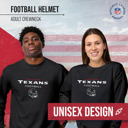 Houston Texans Adult NFL Football Helmet Heather Crewneck Sweatshirt - Charcoal