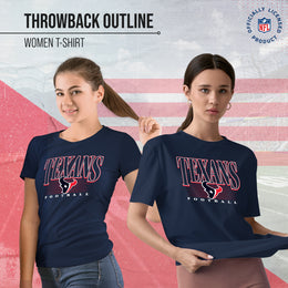 Houston Texans NFL Womens Overtime Blueprint Tag-Less T-Shirt - Navy