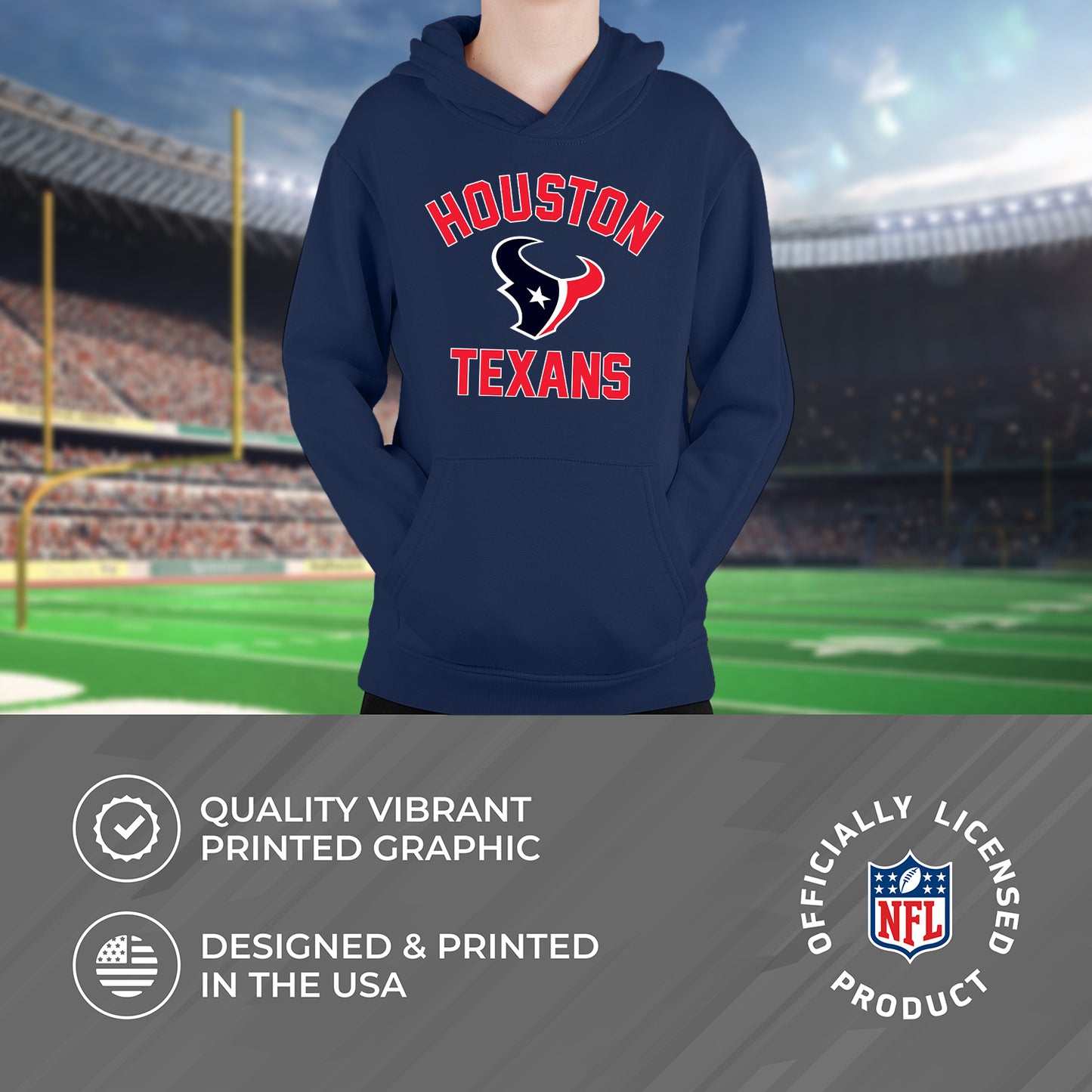 Houston Texans NFL Youth Gameday Hooded Sweatshirt - Navy