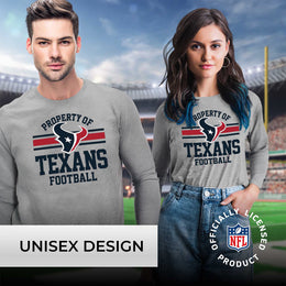 Houston Texans NFL Adult Property Of Long SleeveT Shirt - Sport Gray