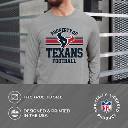 Houston Texans NFL Adult Property Of Long SleeveT Shirt - Sport Gray