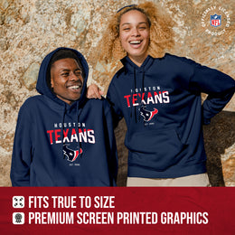 Houston Texans Adult NFL Diagonal Fade Fleece Hooded Sweatshirt - Navy