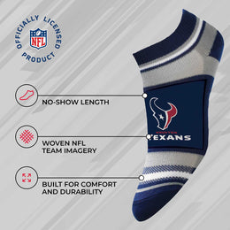 Houston Texans NFL Adult Marquis Addition No Show Socks - Navy