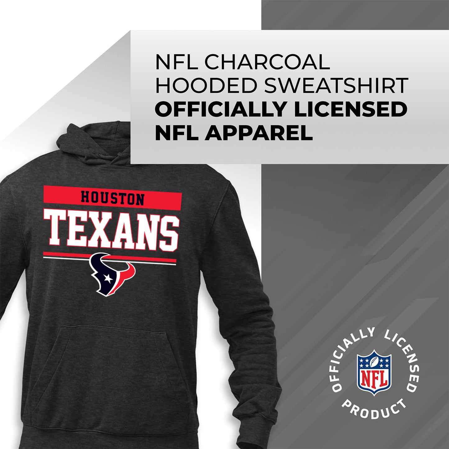 Houston Texans NFL Adult Gameday Charcoal Hooded Sweatshirt - Charcoal