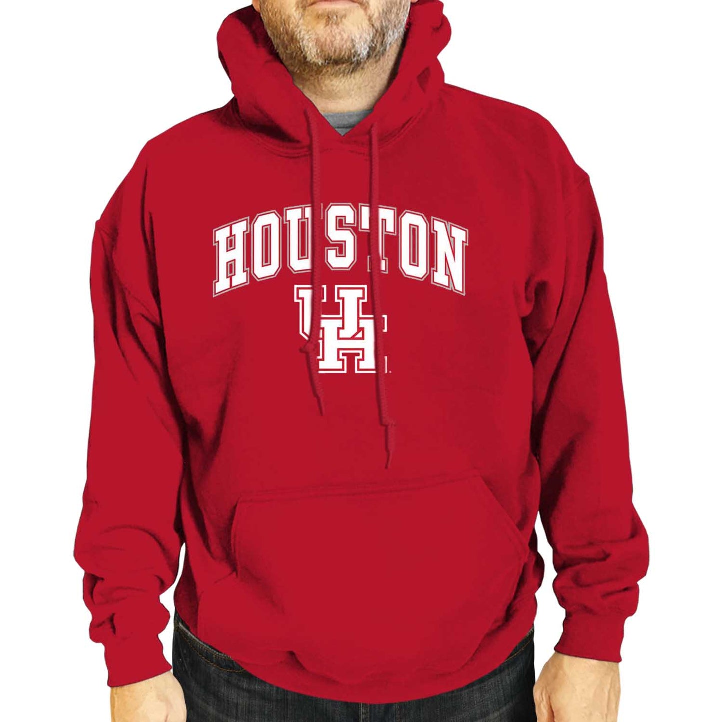 Houston Cougars Adult Arch & Logo Soft Style Gameday Hooded Sweatshirt - Red