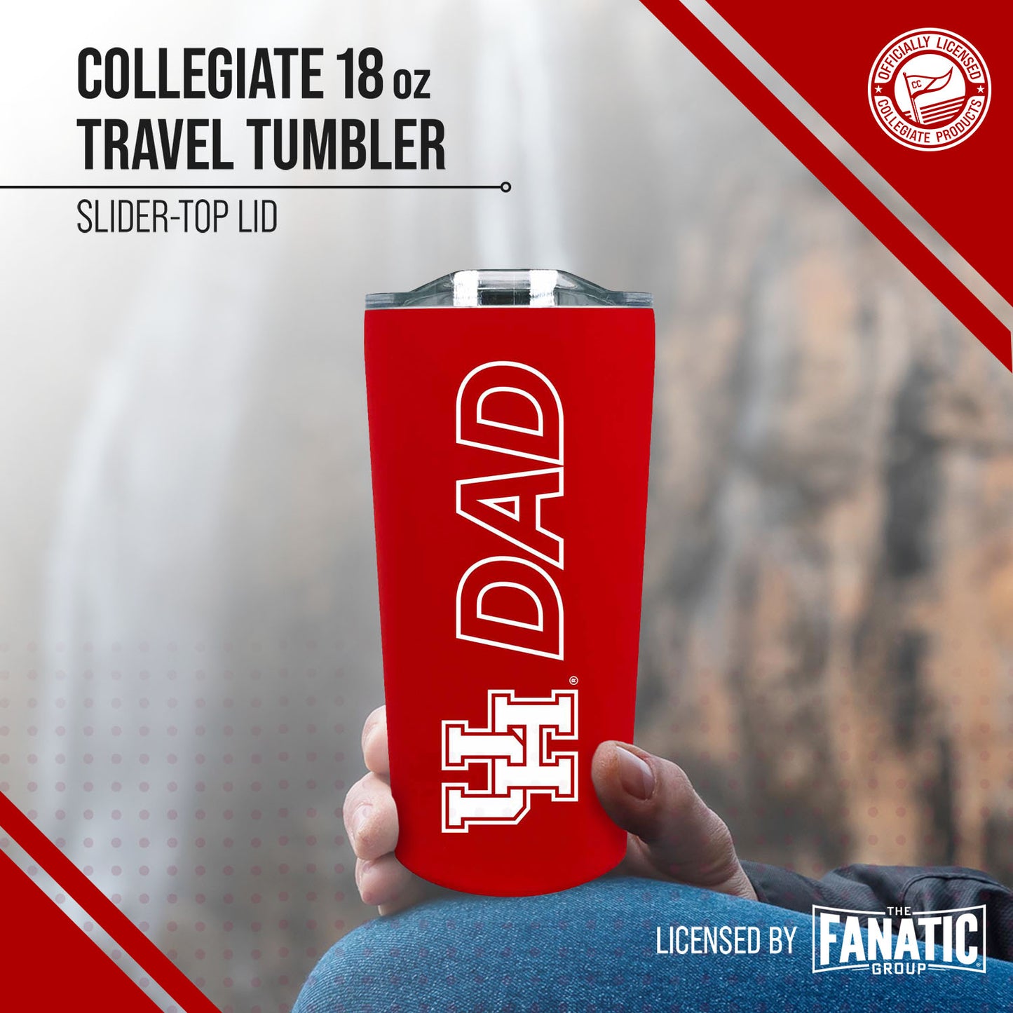 Houston Cougars NCAA Stainless Steel Travel Tumbler for Dad - Red